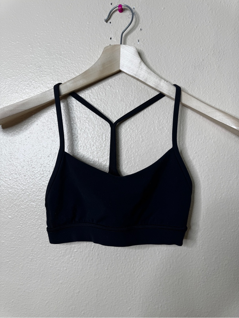Lululemon Flow Y Sports Bra Black Size 2 Strappy Racerback Low Support Yoga